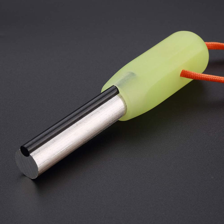 Outdoors Emergency Fire Starterï¼Å’Magnesium Mg Rod Integrate with Ferro Rod, with Paracord and Multi –Function Scraper Striker, Great for Bushcraft, Camping, Hiking, Hunting (Luminou