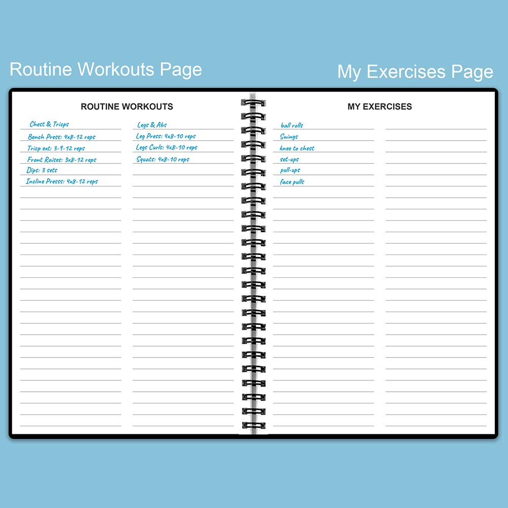 Fitness Planner for Women & Men - A5 Workout Log Book/Exercise Workout Log to Track Weight Loss, GYM, Bodybuilding Progress - Daily Health & Wellness Workout Journals, 5.8X8.25 In Workout Book