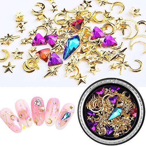 6 Boxes 3d Nail Rhinestones And Studs Gold Nail Rivets Set Nail Crystals Clear Nail Jewelry Decorations Manicure Kit With 1Pc Tweezers And Picker Pencil