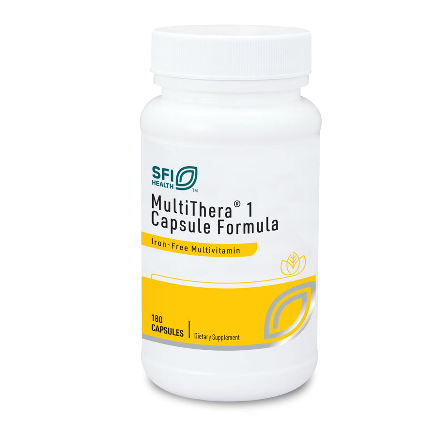 MultiThera 1 Iron-Free Multivitamin & Multimineral Capsule Formula with Essential Micronutrients - High Potency with Bioactive Folate & B12 - No Iron (180 Capsules)