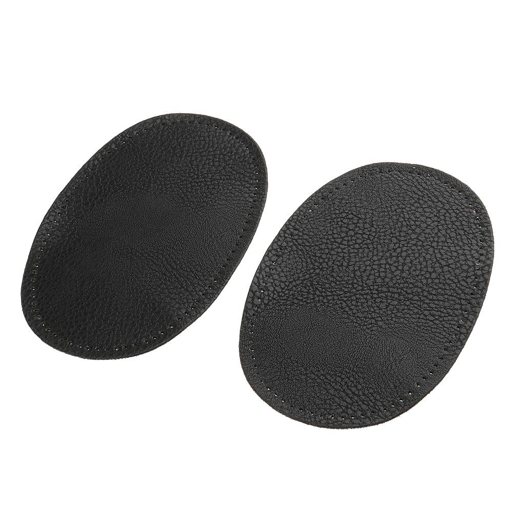 2 Pieces Pu Leather Patch Sew on Patches Repir Elbow Knee for Clothes Clothing Accessories - Black