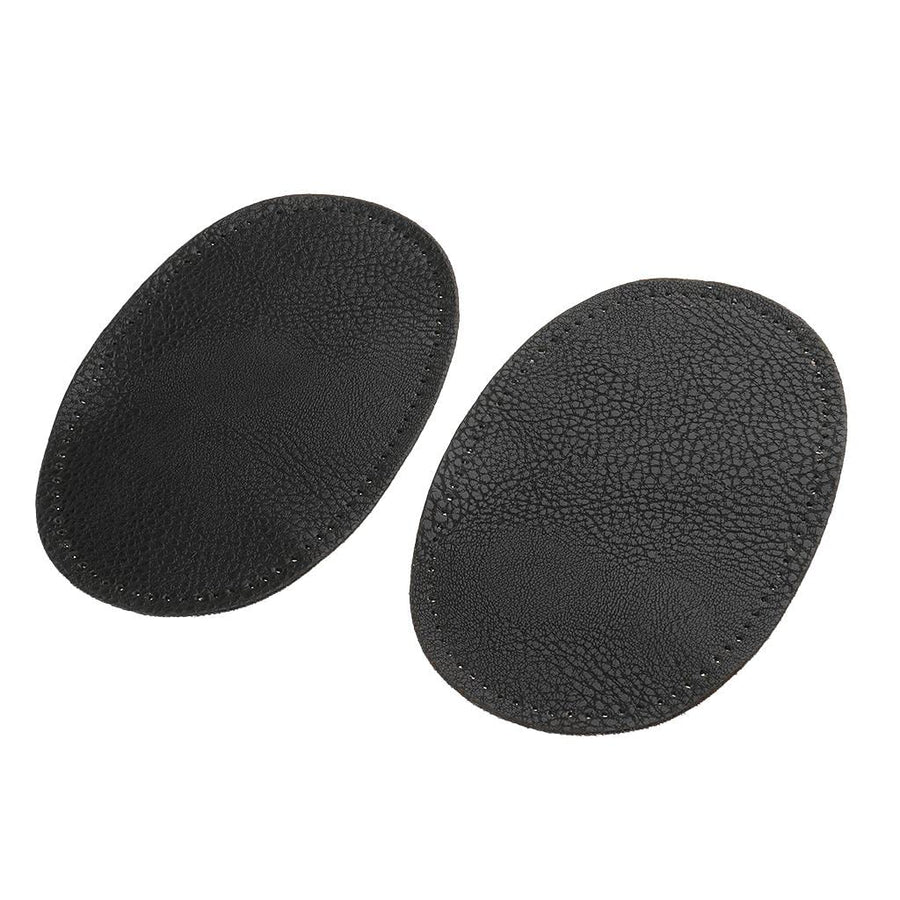 2 Pieces Pu Leather Patch Sew on Patches Repir Elbow Knee for Clothes Clothing Accessories - Black