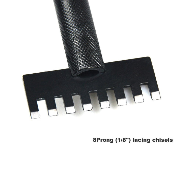 4Pcs 3mm leather lacing stitching chisels kit (1/8) for leathercraft,1Prong,4Porng,4Prong(Angled),8Prong set