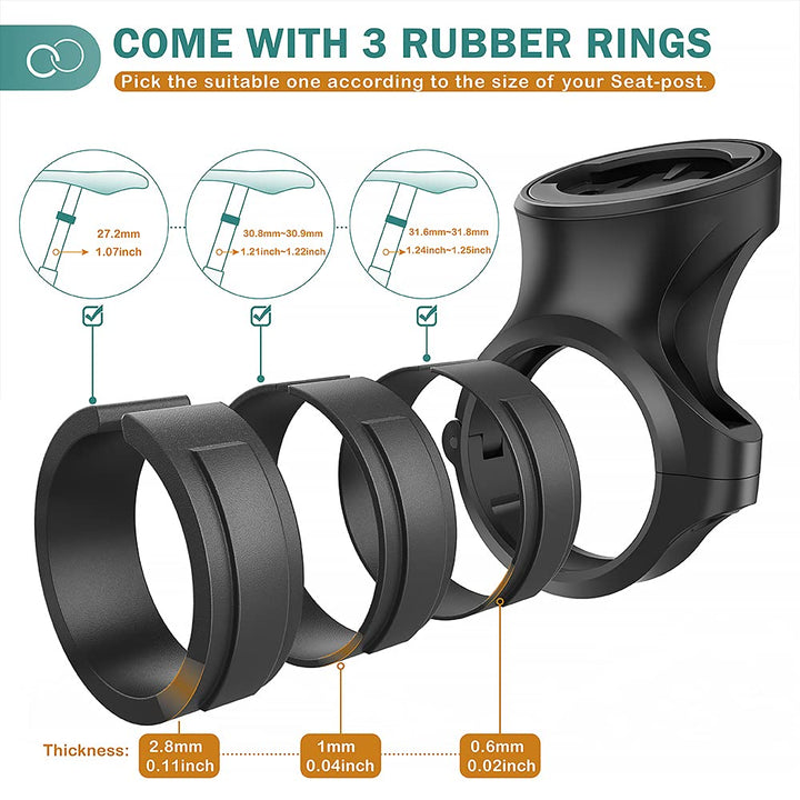 Seat Post Quarter Turn Mount Compatible with Garmin Varia RTL510 RTL515 RVR315 Rearview - Fit 27.2mm 30.9mm 31.6mm Bars Seatpost