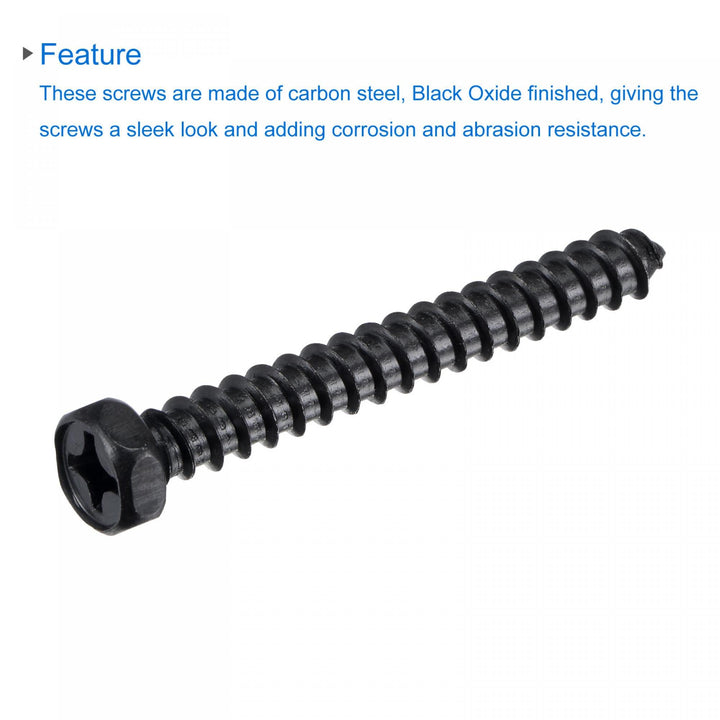 Hex Lag Screws 1/4 x 2 Carbon Steel Phillips Head Half Thread Self-Tapping Bolts for Deck Building or Joining Lumber 10pcs