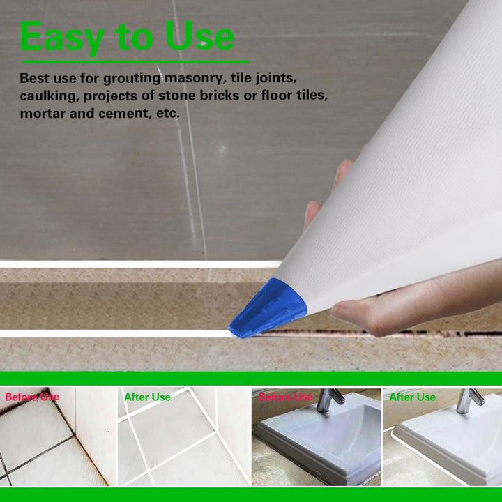 3 Pack Tile Grout Masonry Mortar Bag, 12 by 24 Heavy Duty Tear Resistant Puncture Tip Cement Sealer Bag, Mortar Bag Masonry, Grout Bag for Tile Installation, Grouting Bag (12x24 inch, Blue)