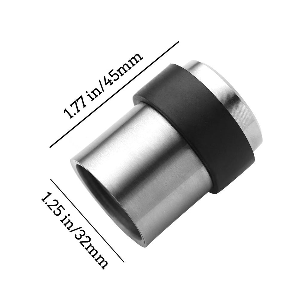 Stainless Steel Cylindrical Floor Mount Door Stop with Soft Rubber - Heavy Duty Durable Door Stoppers Wall Protector, Black 1-3/4 Height