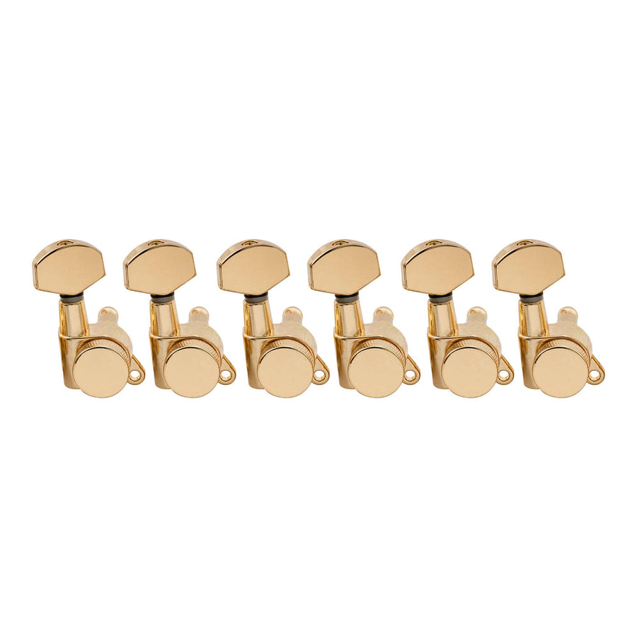 Pro 6 inline Guitar Locking Tuners String Tuning Pegs Keys Machines Heads Set for Stratocaster Telecaster Style Electric Guitar, Gold