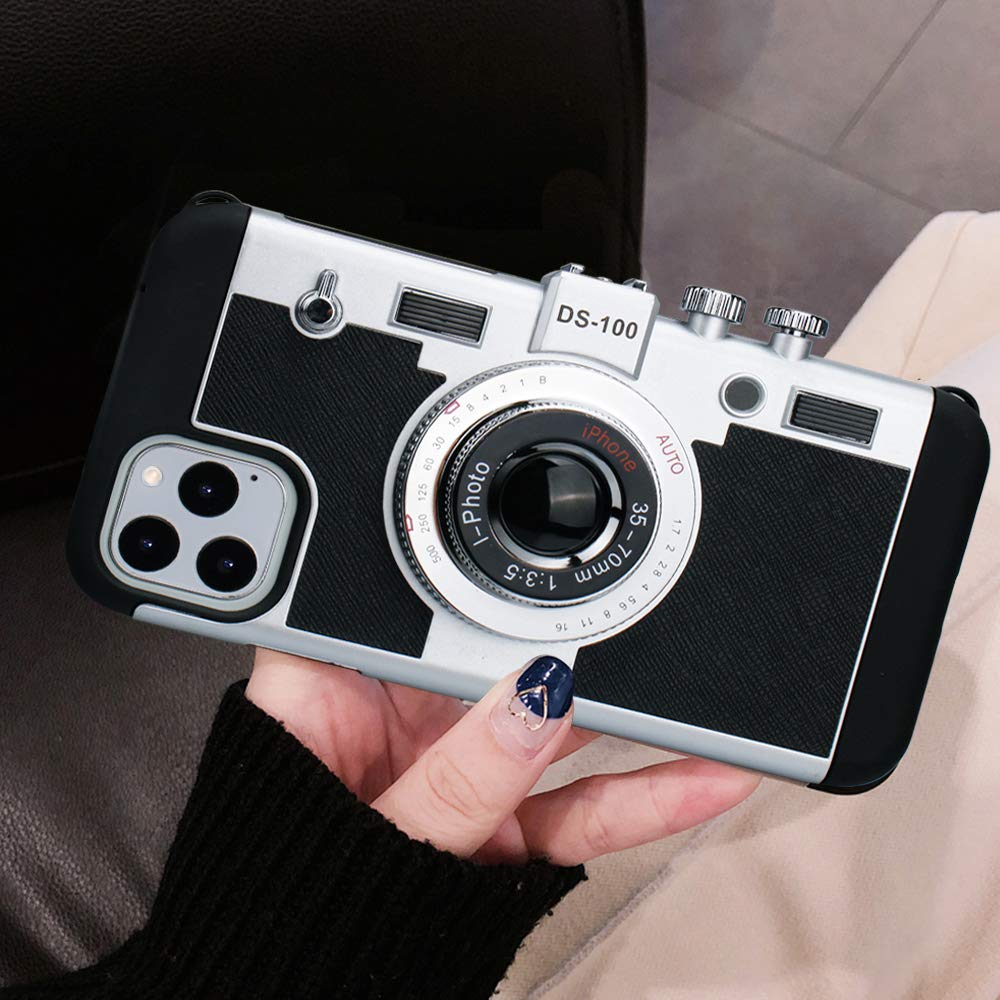 Emily in Paris Phone Case for iPhone 13 Pro 6.1 inch Camera Case Vintage Cover Cute 3D Cool Unique Design Silicone Case with Removable Neck Strap Lanyard for Girls Women Black