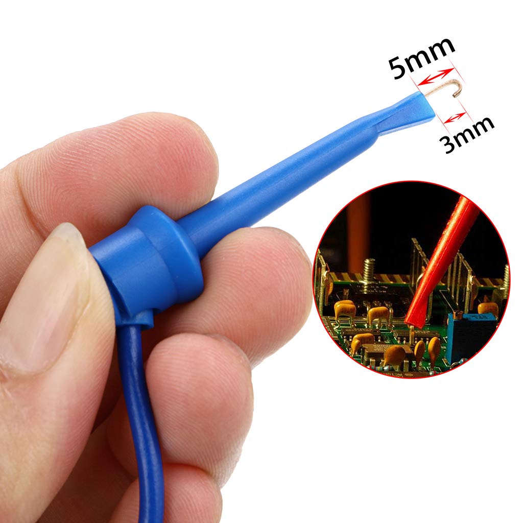 39 Inch Multimeter Test Lead Set - 5 Pcs Stackable Banana Plug to Test Hook Wire Cable Kit with Protective, Flexible Wire Leads for Electrical Testing 500V/5A