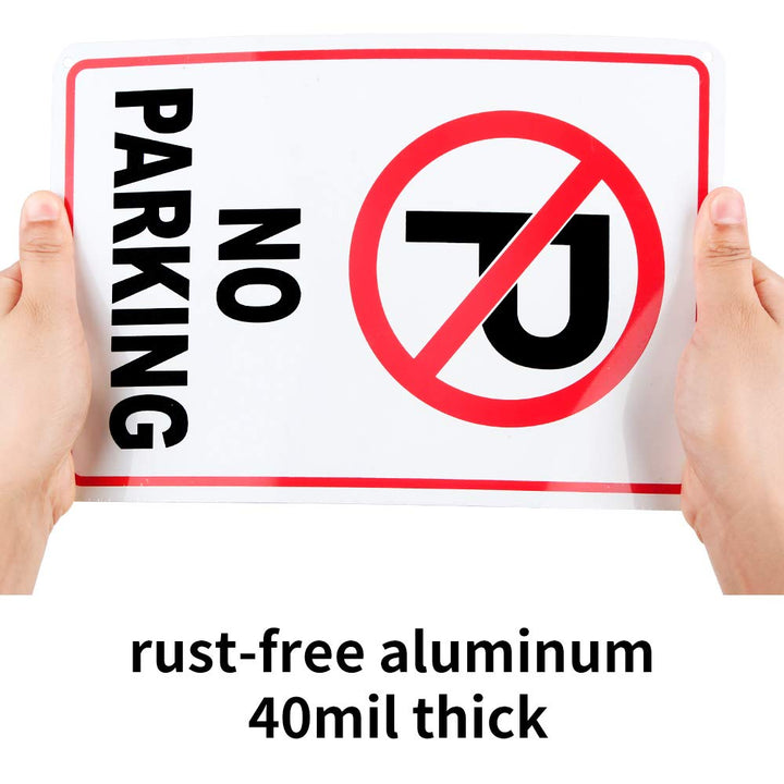 3 Pack No Parking Sign 10x 7 .04 Aluminum Reflective Sign Rust Free Aluminum-UV Protected and Weatherproof