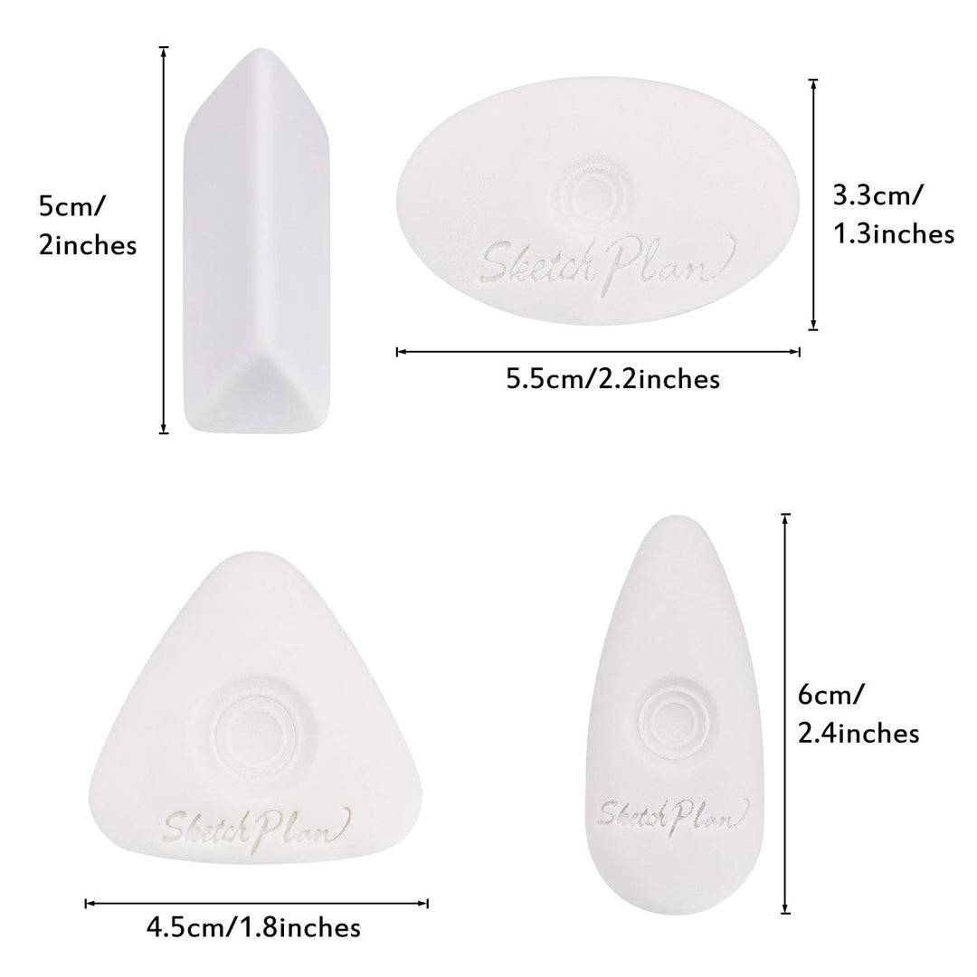 Cube Erasers with Grip Different Shape Eraser Vinyl White Eraser for Art Drawing Writing Sketching (8)