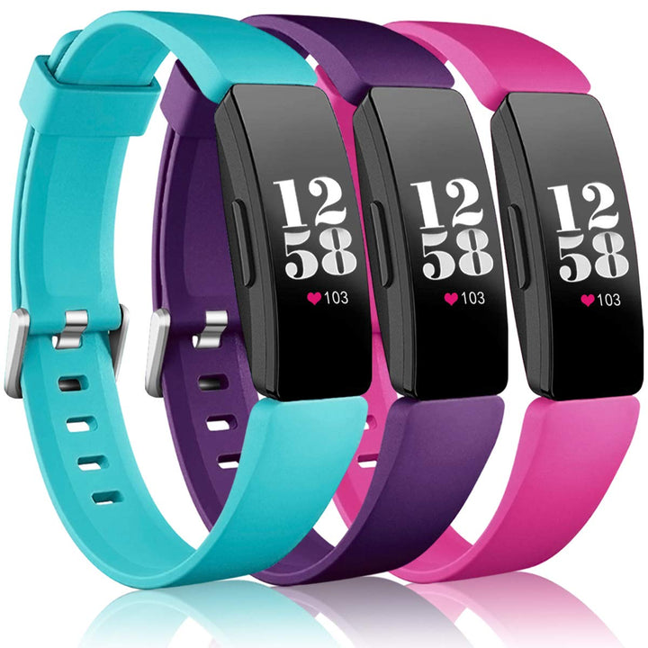 Bands Compatible with Fitbit Inspire 2 Bands for Women, Soft Bands Compatible with Fitbit Inspire Bands, Sports Bands Compatible with Fitbit Inspire HR Bands, Large, Rose Pink, Teal, Plum