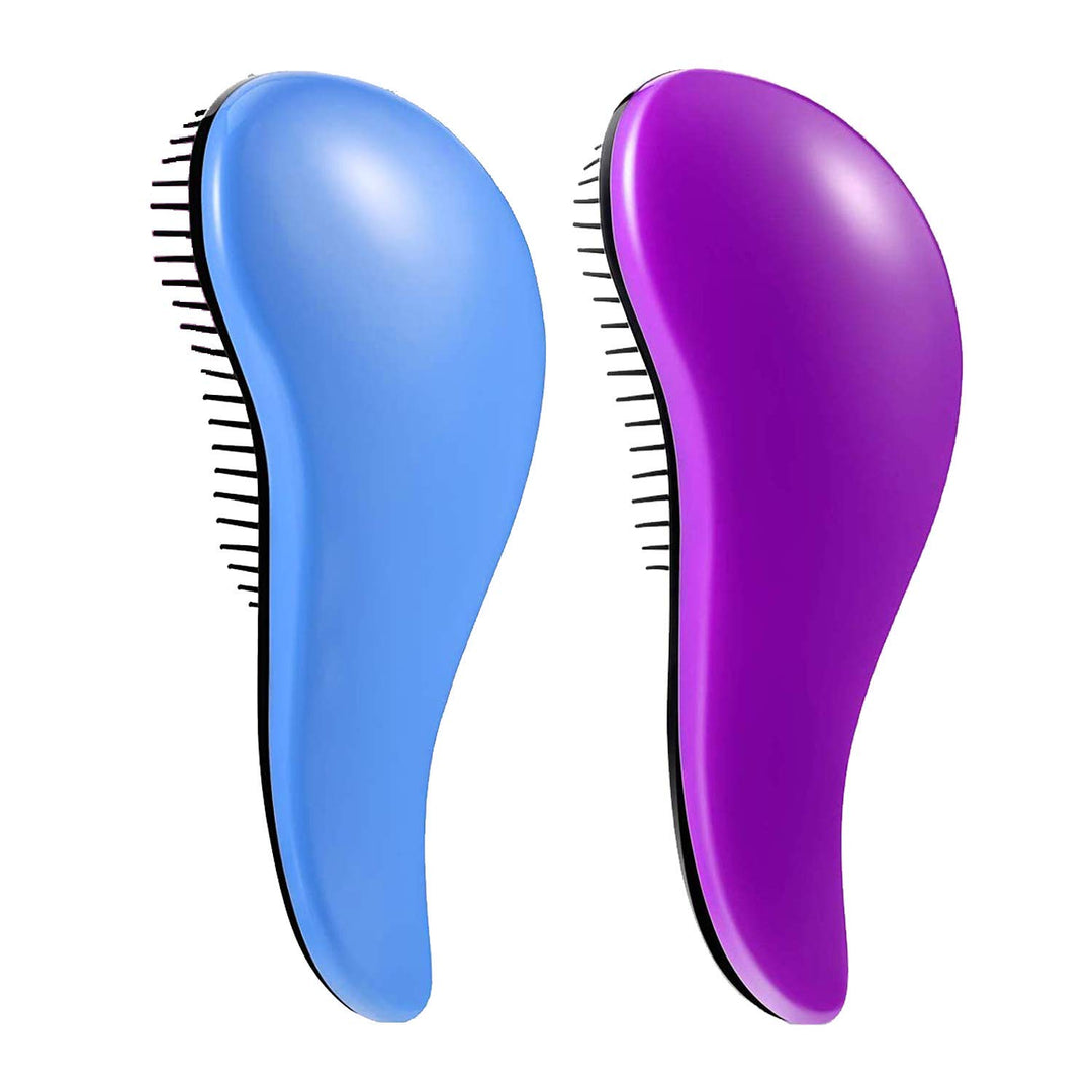 Detangler Brush for Adults & Kids, Detangling Comb Hair Styling Tools & Appliances for Natural/Wavy/Curly/Coily/Wet/Dry/Oil/Thick/Straight/Long Hair (2 Pack Blue&Purple)