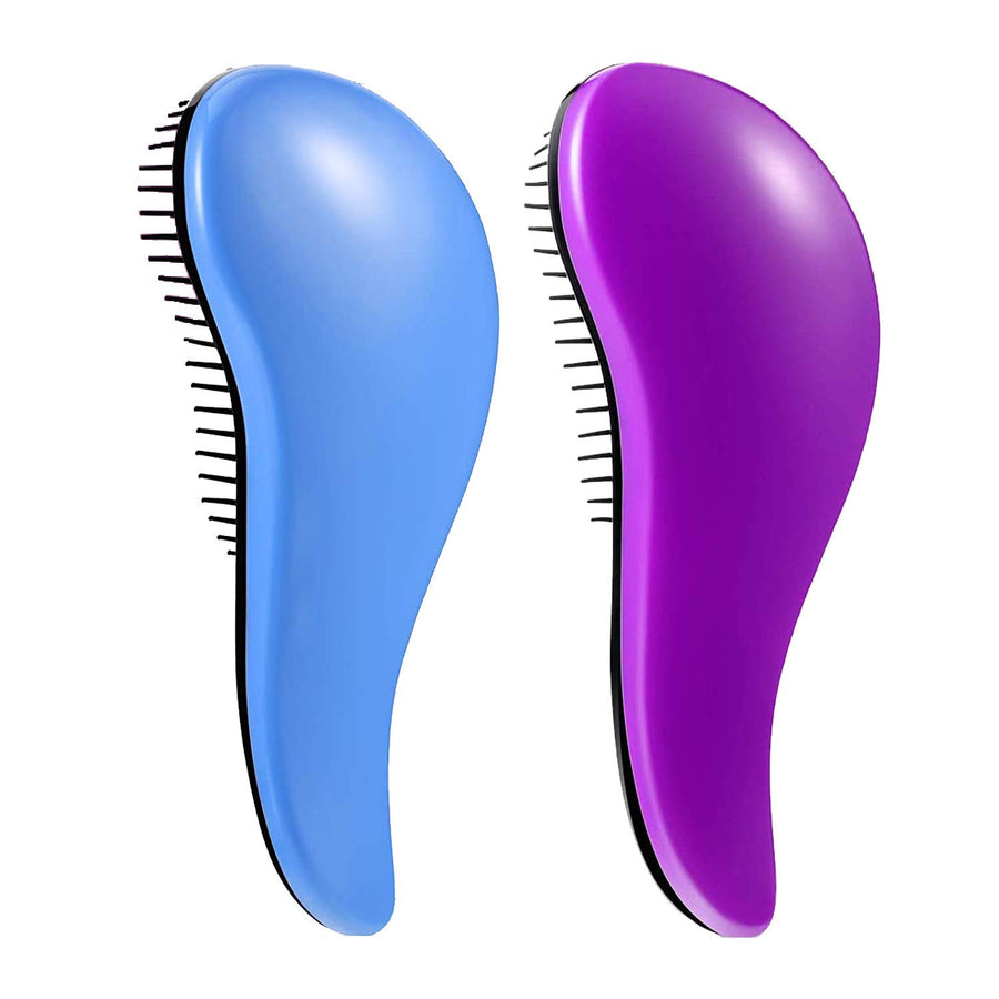 Detangler Brush for Adults & Kids, Detangling Comb Hair Styling Tools & Appliances for Natural/Wavy/Curly/Coily/Wet/Dry/Oil/Thick/Straight/Long Hair (2 Pack Blue&Purple)