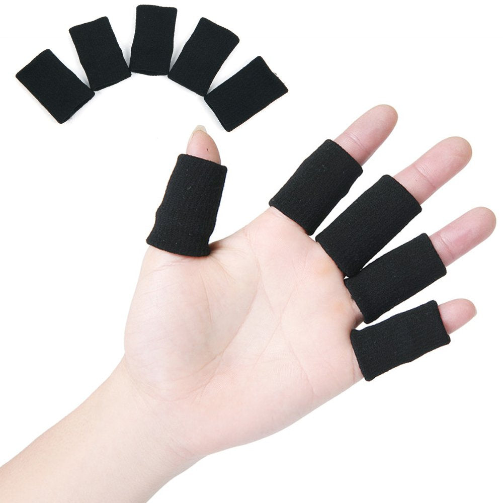 40PCS Sports Finger Splint Guard Bands Finger Sleeves Thumb Braces Support Elastic Compression Protector Braces for Relieving Pain Calluses Arthritis Knuckle