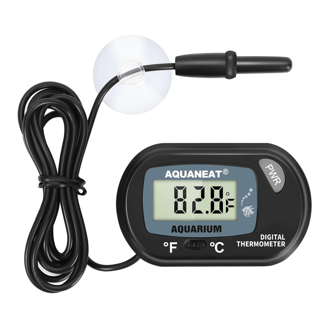 Aquarium Thermometer, Reptile Thermometer, Fish Tank Thermometer, Digital Thermometer, Terrarium Water Temperature Test, with Large LCD Display (1 Pack)