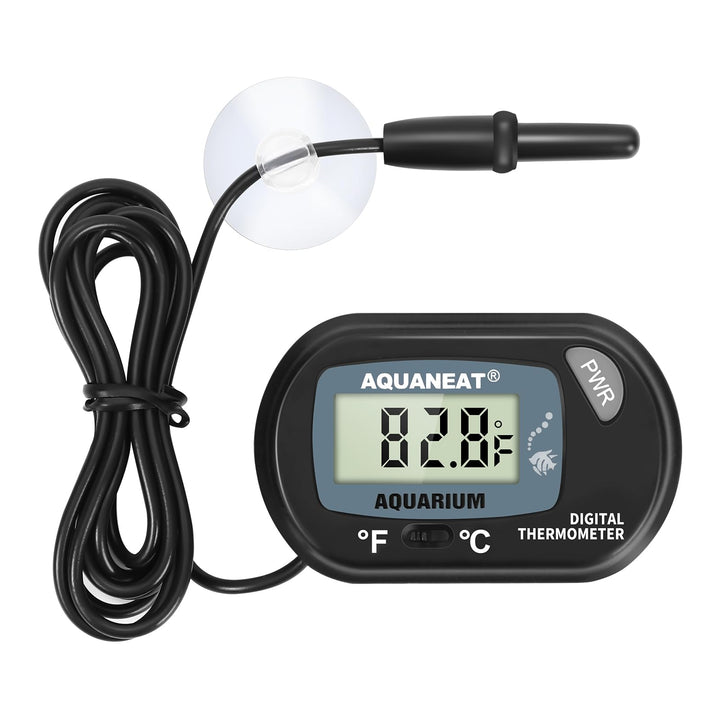 Aquarium Thermometer, Reptile Thermometer, Fish Tank Thermometer, Digital Thermometer, Terrarium Water Temperature Test, with Large LCD Display (1 Pack)