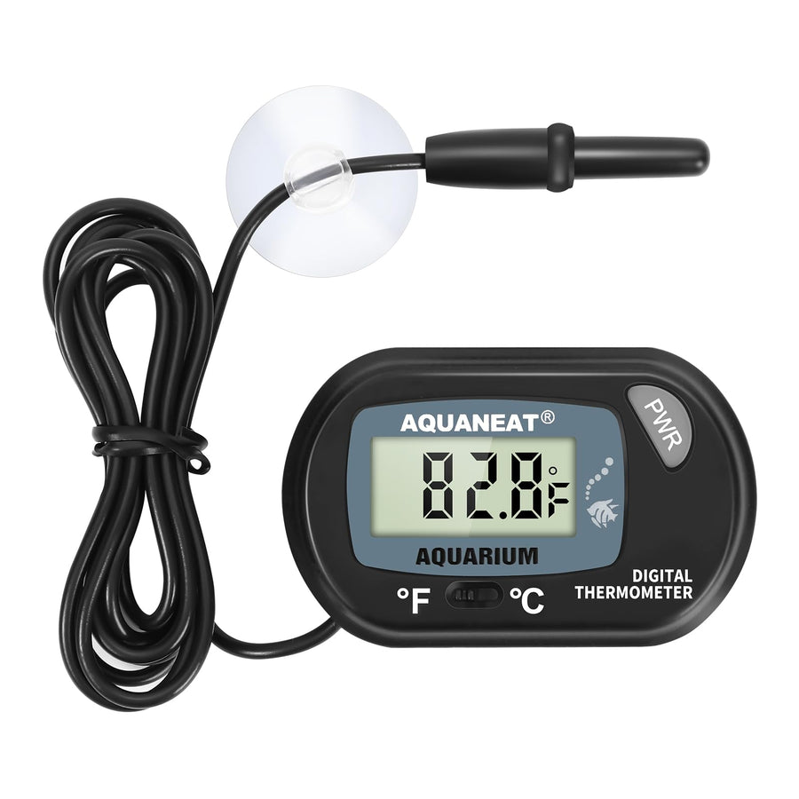 Aquarium Thermometer, Reptile Thermometer, Fish Tank Thermometer, Digital Thermometer, Terrarium Water Temperature Test, with Large LCD Display (1 Pack)