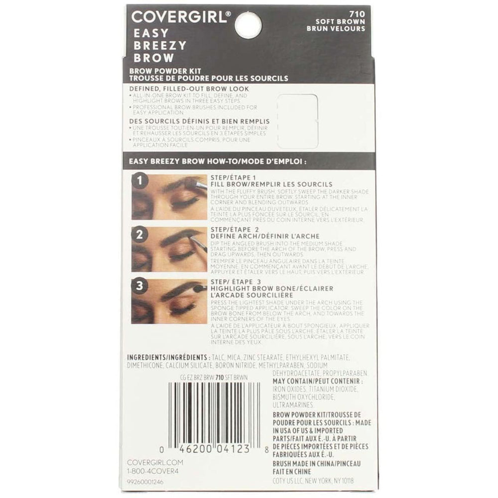 - Easy Breezy Brow Powder Kit, three shades brow definer, professional double-ended angled brush, effortless, 100% Cruelty-Free(Packaging May Vary)