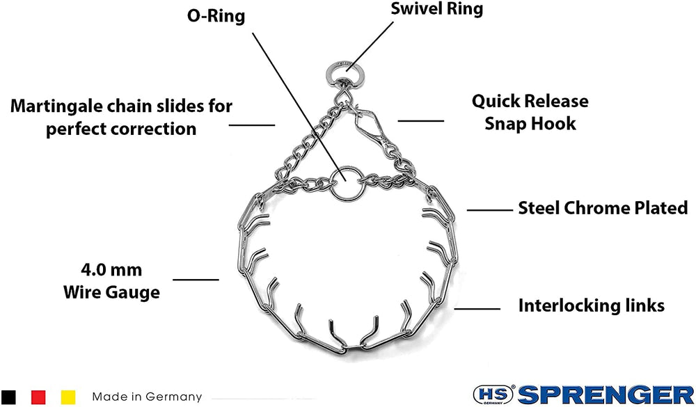 Pet Supply Imports Chrome Plated Training Collar with Quick Release Snap for Dogs, X-Large, 4mm, 24-Inch