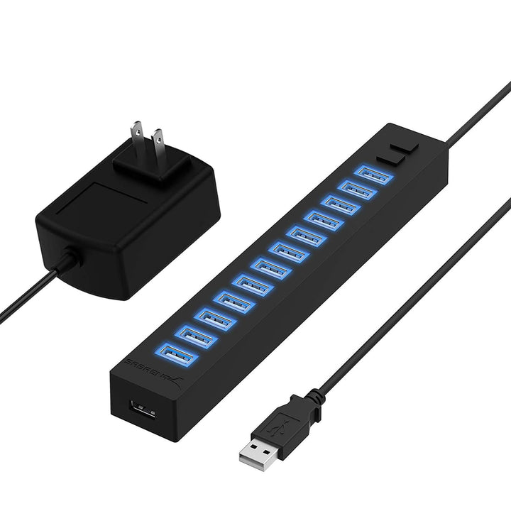 13 Port High Speed USB 2.0 Hub with Power Adapter and 2 Control Switches (HB-U14P)