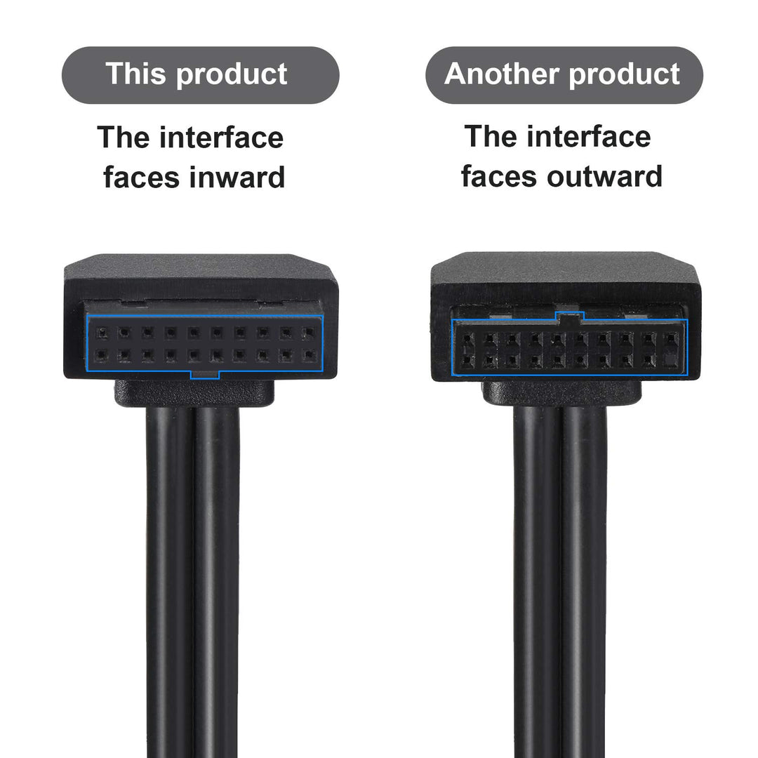 SATA USB Extension Cable USB 3.0 Motherboard Front 19 Pin Male to Female Extension Cable High Speed Connector (The Interface Faces Inward)