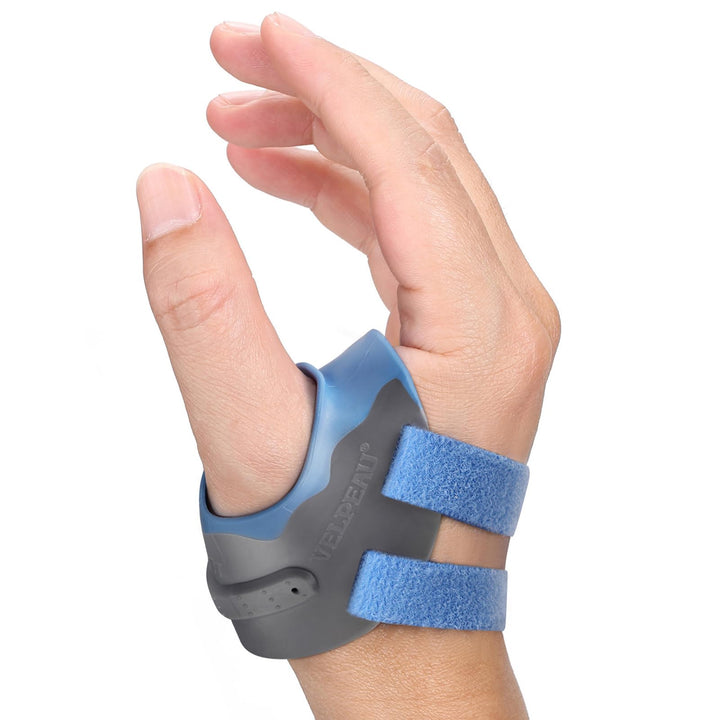 CMC Thumb Brace for Osteoarthritis - with Shape-memory Restriction Splint, CMC Joint Stabilizer, Basal Thumb Arthritis Pain Relief and Support for Women and Men (Blue, Right Hand, Medium)