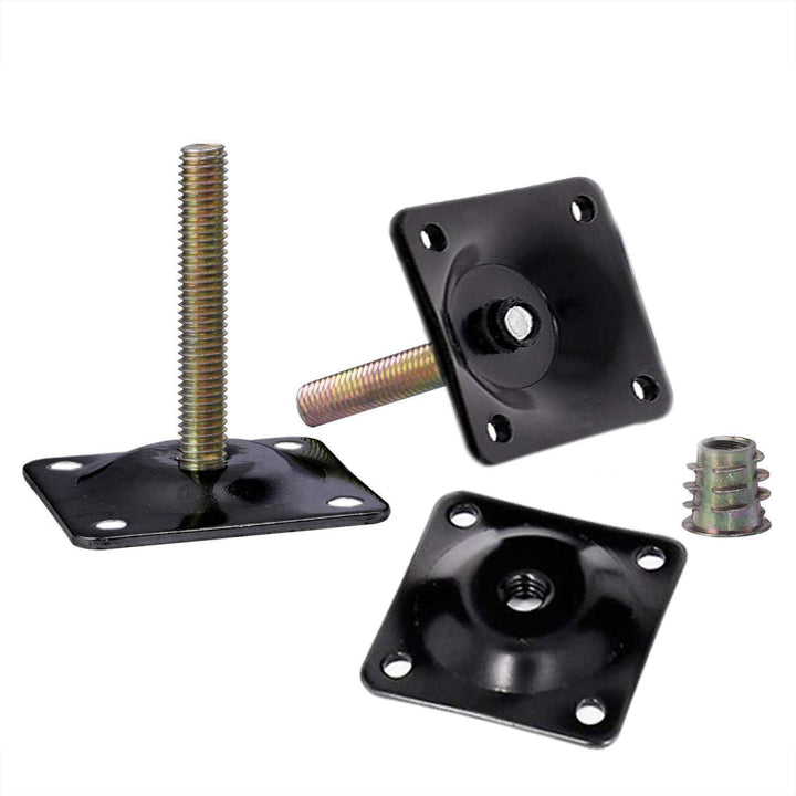 Leg Mounting Plates, Furniture Leg Attachment Plates T-Plate Sofa Legs with Hanger Bolts for Furniture Sofas Couches Seats,28pcs