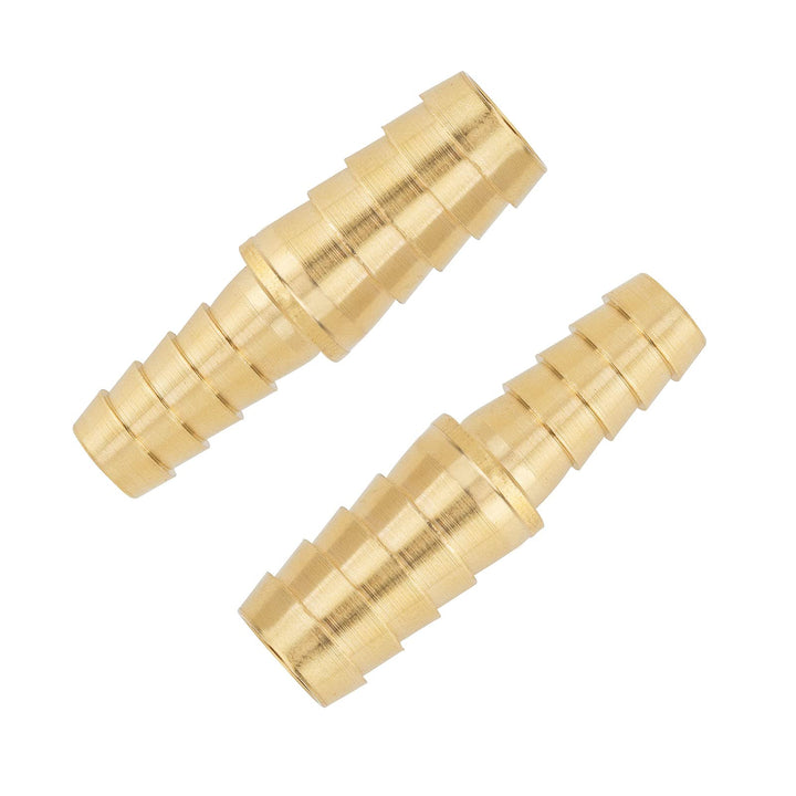Metalwork Brass Hose Barb Fitting, 6mm Barb x 4mm Barb Reducing Splicer Mender Union, Air Water Fuel Hose Reducer Joiner (Pack of 2)