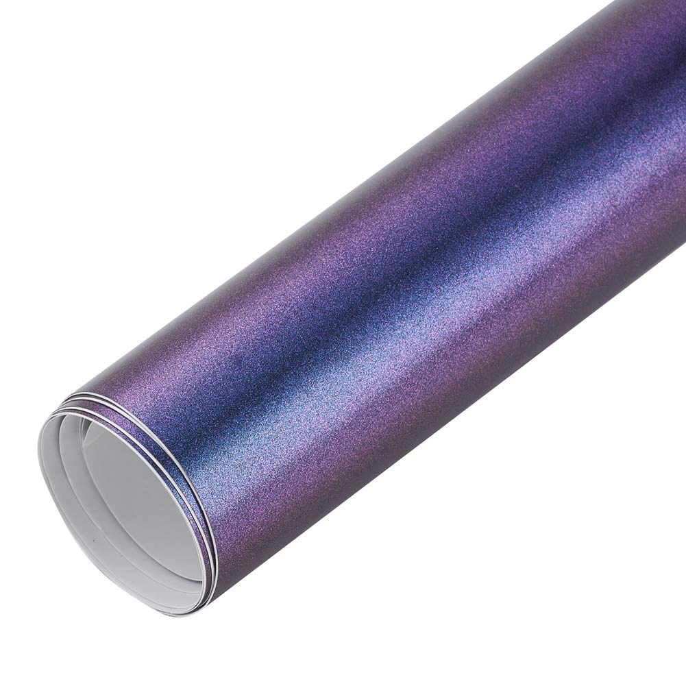 Purple to Charming Blue Matte Metallic Chameleon Vinyl Wrap Color Change DIY Car Wrap Vinyl Film, 11.8'' x 7.87''