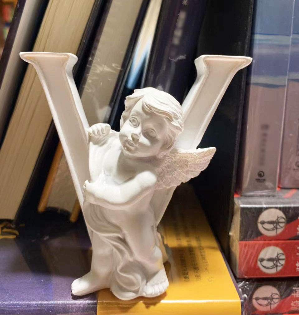 Set 4 Angel Figurines Cherub Figurine Statue Easter Religious Collectible Heart&Love Angel Figurines Home Wedding Centerpiece, Easter décor