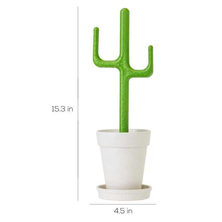 Cactus Toilet Brush Set, Toilet Bowl Cleaner with Cactus-Shaped Handle, Planter Base and Saucer for Bathroom Accessories and Cleaning Must Haves