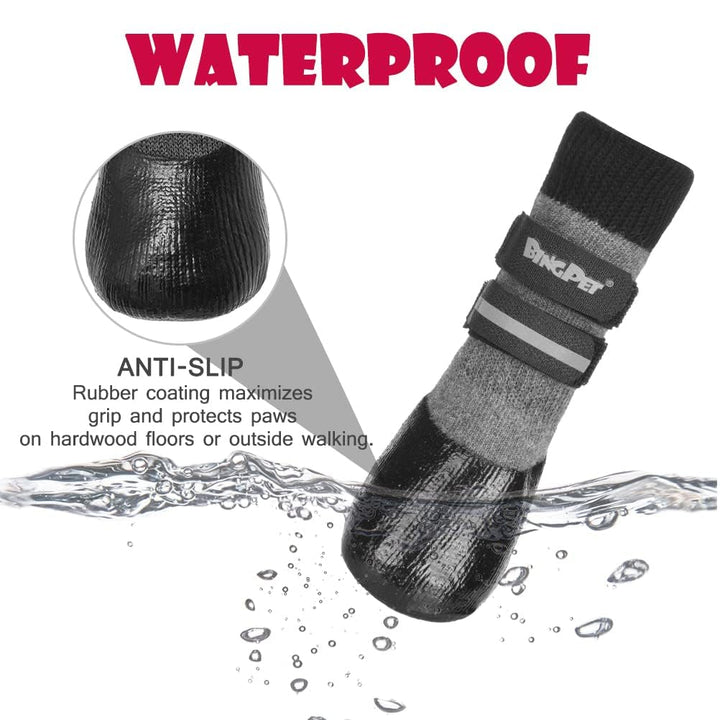 Dog Socks for Hardwood Floors,Outdoor Anti Slip Waterproof Paw Protector,Dog Boots for Hot Pavement for All Season,Dog Grip Socks Prevent Licking for Small Medium Large Old Dogs