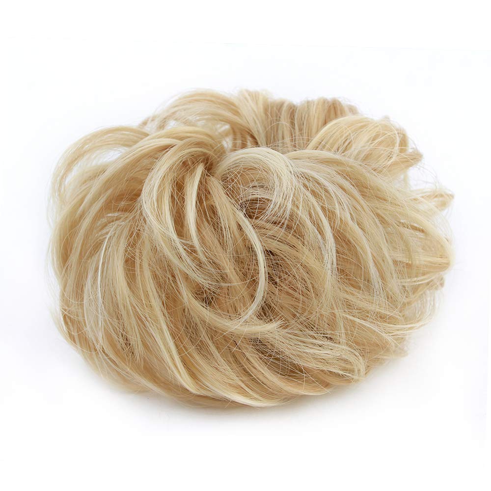 1PCS Messy Hair Bun Hair Scrunchies Extension Curly Wavy Messy Synthetic Chignon for women Updo Hairpiece(Color:6#)