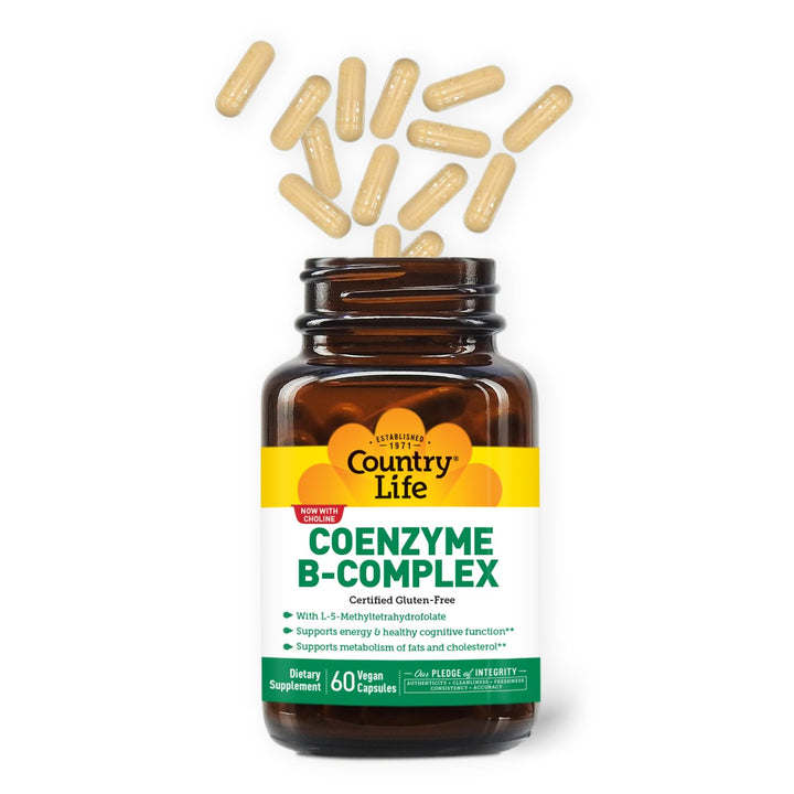 Coenzyme B-Complex, 60 Capsules – Supports Energy & Metabolism, Mood & Cognitive Function – Vegan, Gluten-Free, Bioavailable B Vitamins with Choline