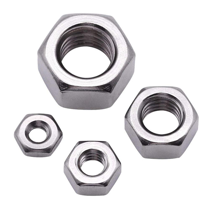 UNC 1/4-20 Hex Nuts Stainless Steel Hex Nuts 304 Stainless Steel Full Thread Nuts, 50 pcs