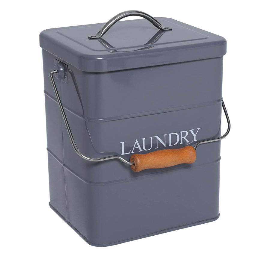 Laundry Powder Bin, Washing Powder Storage Tin with Scoop, Airtight Lid & Handles, Laundry Detergent Powder Storage Box - Perfect for Holding Pods Tablets Capsules Powder Detergent-Gray