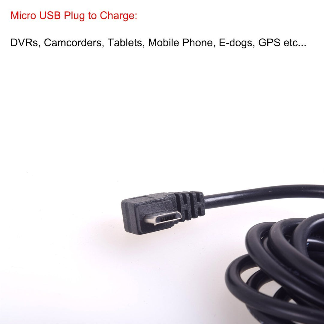 Car OBD2 Dash Camera DVR Charging Cable Micro USB Power Adapter with Switch Button - 16Pin OBD2 Connector Direct Charger for Gps Camcorder Tablet E-dog Phone(HTC Samsung Blackberry) - 11.5FT 12-24V
