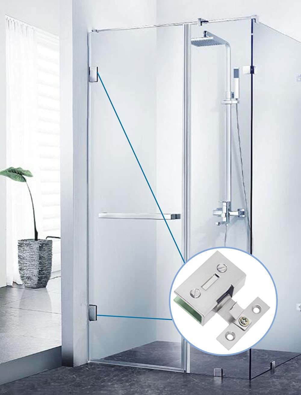 (2 Pieces) Stainless Steel Cabinet Glass Door Hinge Wine Cabinet Door Hinge Cabinet Glass Hinge Cabinet Glass clamp Without Drilling