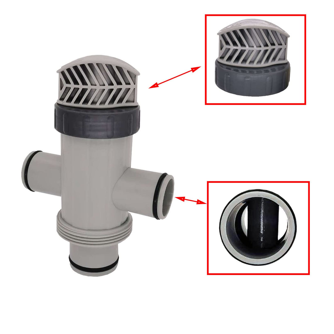 11872 Dual Split Hose Plunger Valve Hose Connector and 1.5” to 1.25”Hose Adapter Plunger Valve with 2 Clamps Replacement for Above Ground Pool Setup and Pool Sand Filter Pump (Set of 2)