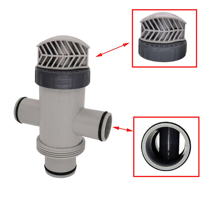 11872 Dual Split Hose Plunger Valve Hose Connector and 1.5” to 1.25”Hose Adapter Plunger Valve with 2 Clamps Replacement for Above Ground Pool Setup and Pool Sand Filter Pump (Set of 2)