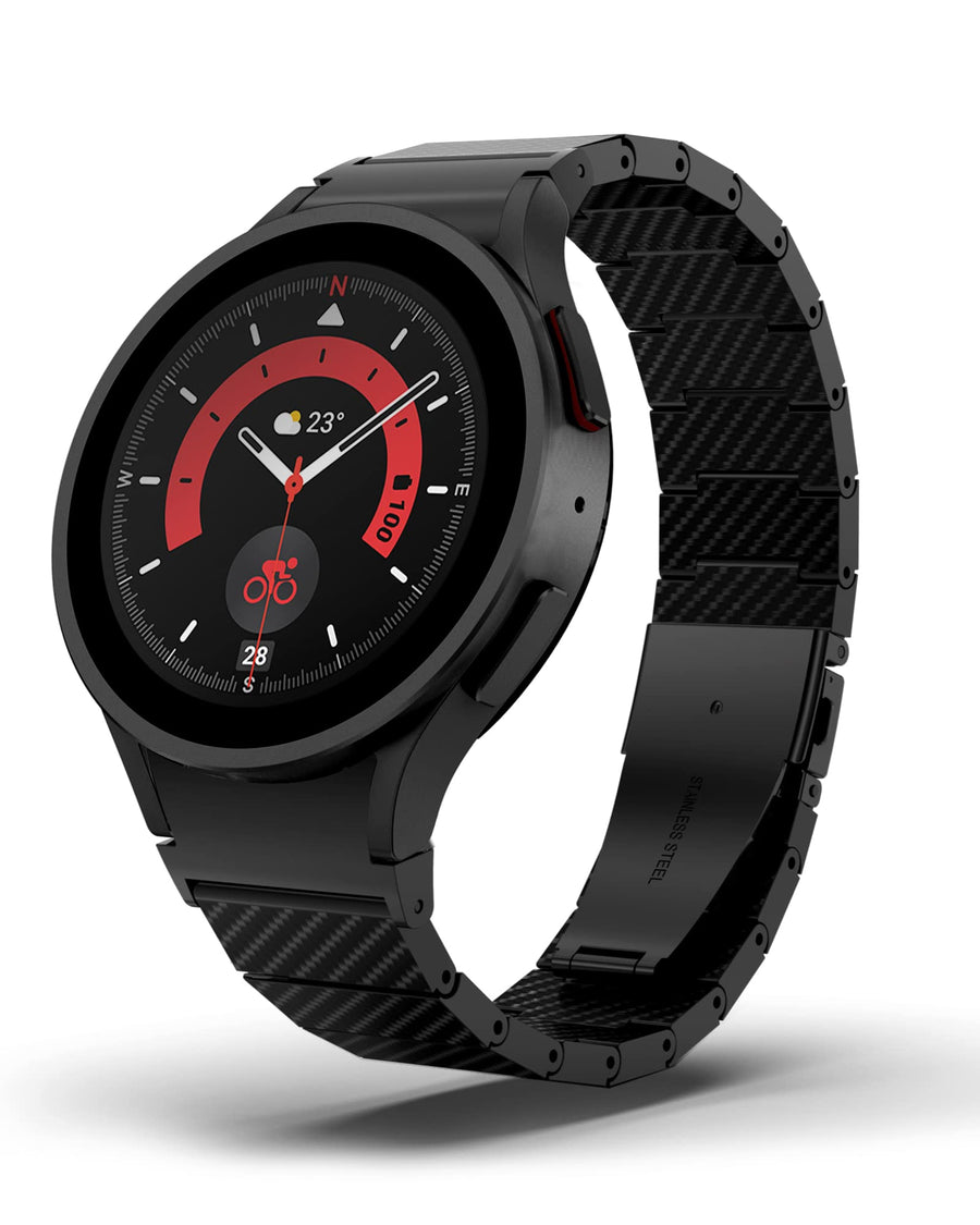 Compatible for Samsung Galaxy Watch 4 Band 40mm 44mm 47mm Bands Carbon Fiber Bands, Samsung Galaxy Watch 6 5 4 Classic Men's No Gap Strap Fashion Lightweight Band