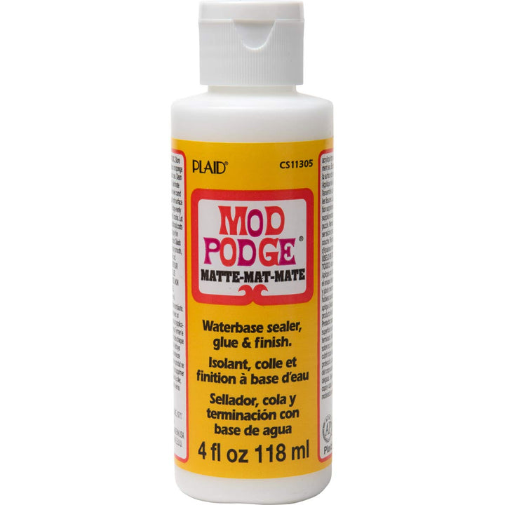 MOD PODGE Matte Sealer, Glue & Finish: All-in-One Craft Solution- Quick Dry, Easy Clean, for Wood, Paper, Fabric & More. Non-Toxic - Craft with Confidence, Made in USA, 4 oz., Pack of 1