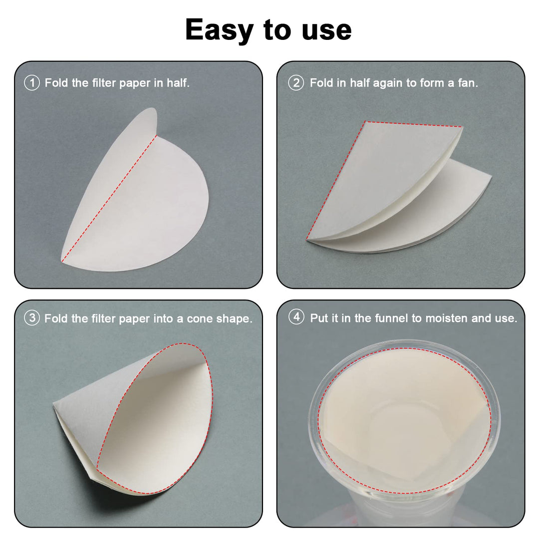 Qualitative Filter Paper, 94 mm Diameter Fast Speed Cellulose Filter Paper Circles, 25 Microns Particle Retention, 100 Packs