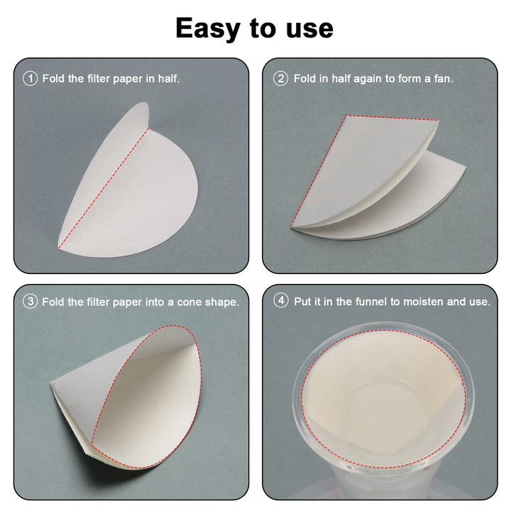 Qualitative Filter Paper, 94 mm Diameter Fast Speed Cellulose Filter Paper Circles, 25 Microns Particle Retention, 100 Packs
