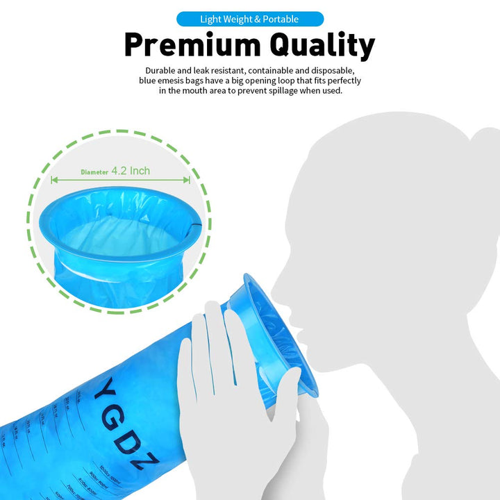 Vomit Bags, 24 Pack Barf Bags Disposable Emesis Bags Throw Up Car Puke Nausea Bags for Travel Motion Sickness, 1000ml
