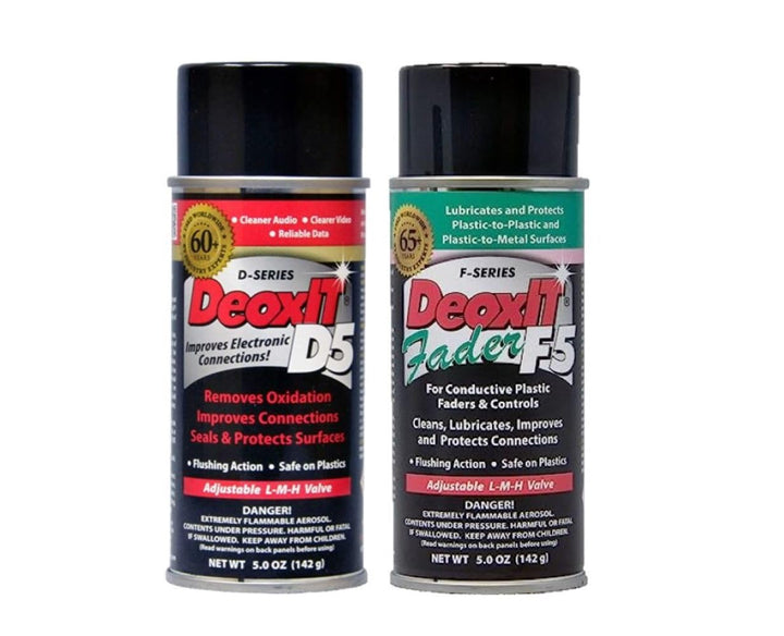 DeoxIT D5S6 Contact Cleaner and F5S-H6 FaderLube, 2-Pack - Cleans, Improves Conductivity, Lubricates & Protects Electrical Contacts - 5 oz each