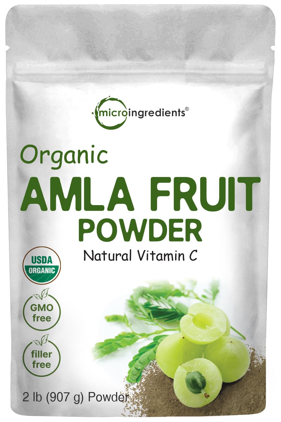 Organic Amla Powder (Amalaki) | 32oz, India Origin Gooseberry Powder | Rich in Vitamin C, Antioxidants, Supports Immune, Digestive & Skin Health, Non-GMO, Vegan & Keto Friendly