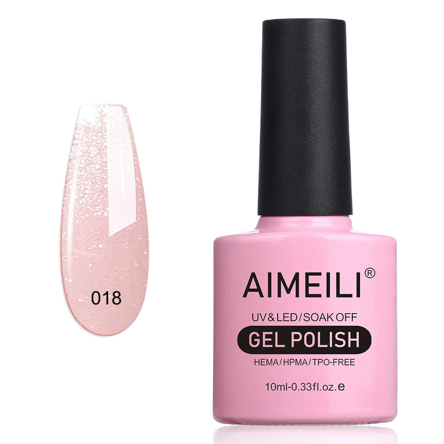 Shellac Soak Off UV LED Gel Nail Polish - Sparkle Grapefruit (018) 10 ml